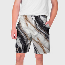 Шорты на шнурке мужские Текстура жемчужный мрамор, цвет: 3D-принт