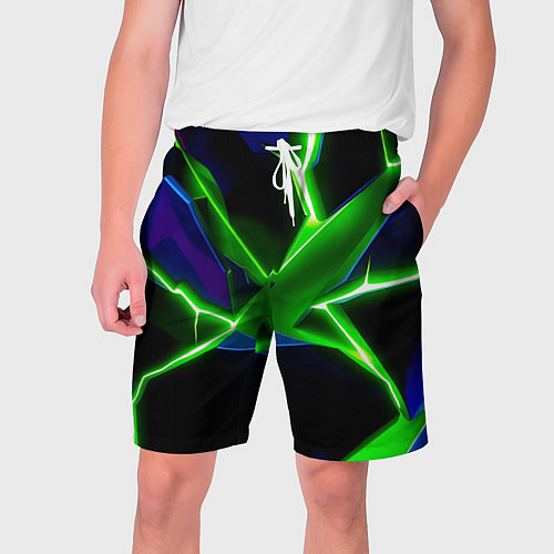 Мужские шорты Green glow / 3D-принт – фото 1