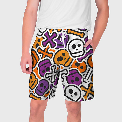 Мужские шорты Funny skulls / 3D-принт – фото 1