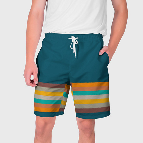 Мужские шорты Индиго и шумовой градиент заката с текстурой / 3D-принт – фото 1