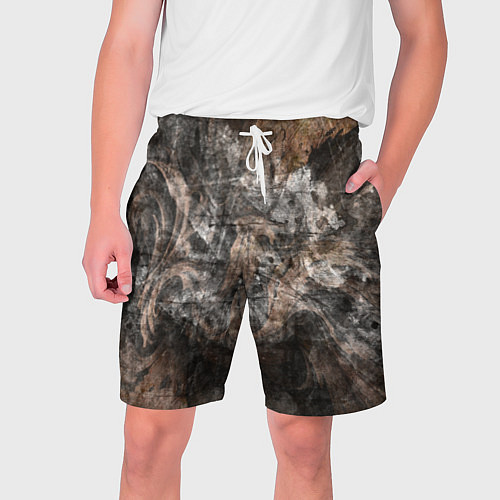 Мужские шорты Абстракция - brown darkness / 3D-принт – фото 1
