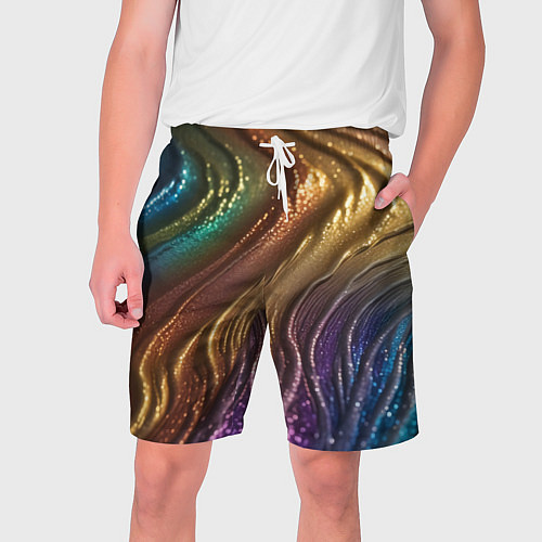 Мужские шорты Сморщенные складочки жидкости / 3D-принт – фото 1