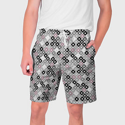 Мужские шорты Цветочный серо-розовый узор ретро