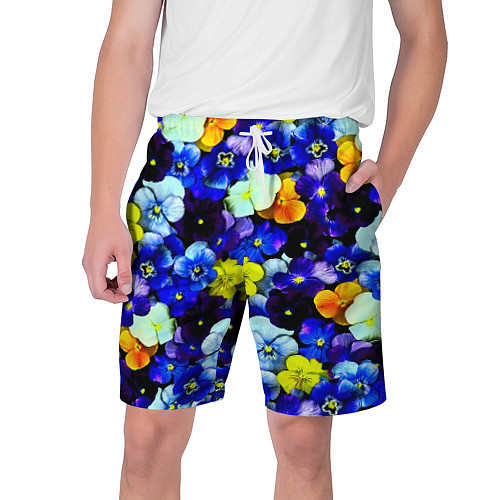 Мужские шорты Синие цветы / 3D-принт – фото 1
