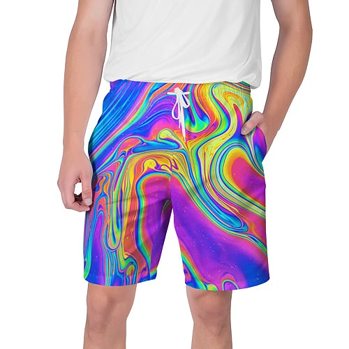 Мужские шорты Цветные разводы / 3D-принт – фото 1