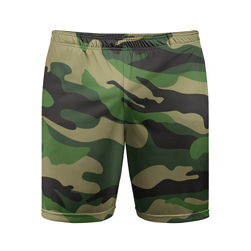 Мужские спортивные шорты Камуфляж: хаки/зеленый / 3D-принт – фото 1
