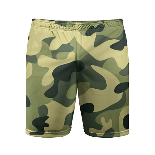 Мужские спортивные шорты Камуфляж: зеленый/хаки / 3D-принт – фото 1