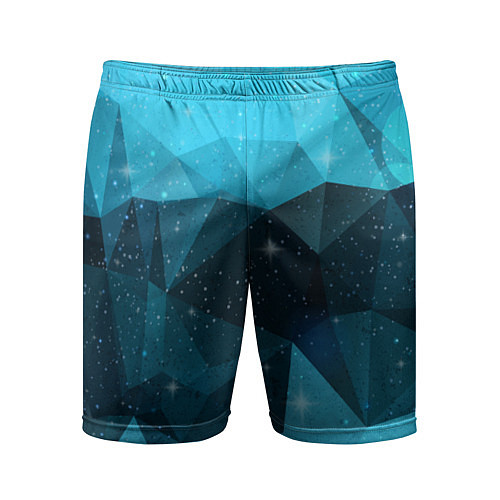 Мужские спортивные шорты PolyBlue Star / 3D-принт – фото 1