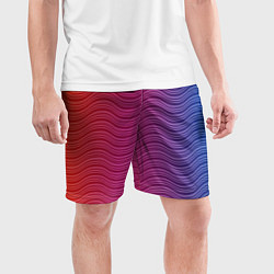 Шорты спортивные мужские Цветные волны, цвет: 3D-принт — фото 2