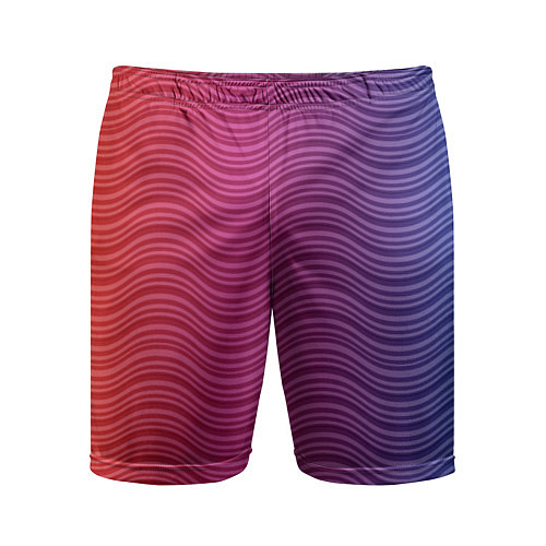 Мужские спортивные шорты Цветные волны / 3D-принт – фото 1