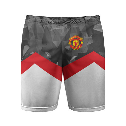 Мужские спортивные шорты Man United FC: Grey Polygons / 3D-принт – фото 1