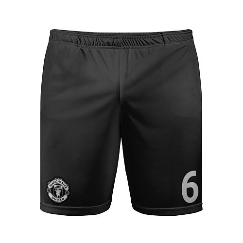 Мужские спортивные шорты Man UTD FC: Pogba Home 17/18 / 3D-принт – фото 1