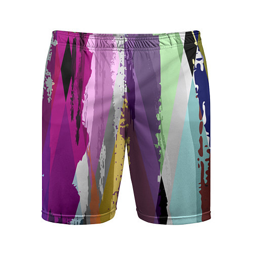 Мужские спортивные шорты Цветные полосы / 3D-принт – фото 1