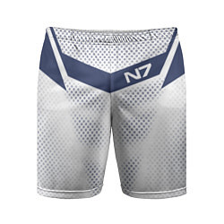 Шорты спортивные мужские N7: White Armor, цвет: 3D-принт
