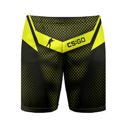 Шорты спортивные мужские CS:GO Yellow Carbon, цвет: 3D-принт