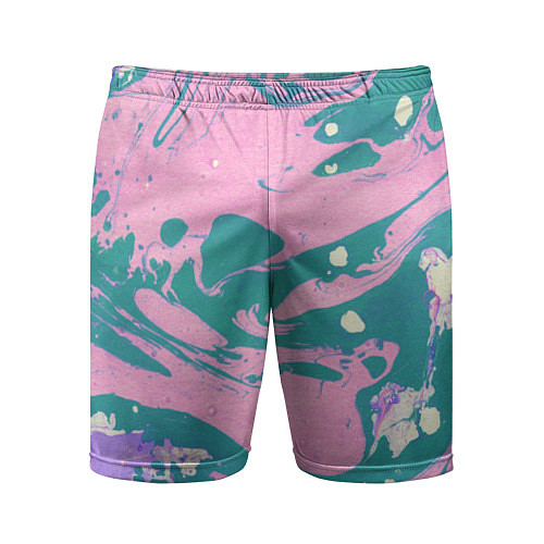 Мужские спортивные шорты Розовый Мрамор / 3D-принт – фото 1