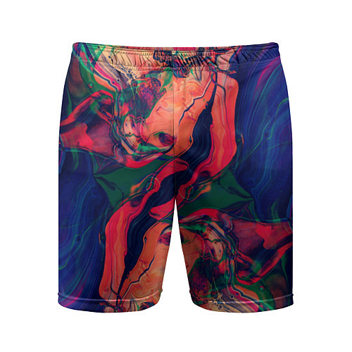 Мужские спортивные шорты Цветные разводы / 3D-принт – фото 1