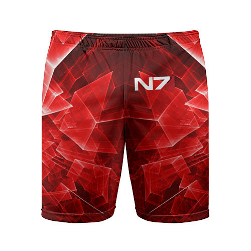 Мужские спортивные шорты Mass Effect: Red Armor N7 / 3D-принт – фото 1