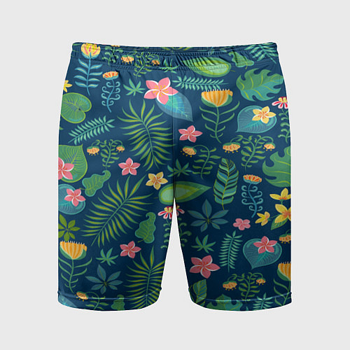 Мужские спортивные шорты Тропический лес / 3D-принт – фото 1