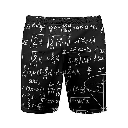 Мужские спортивные шорты Алгебраические формулы / 3D-принт – фото 1