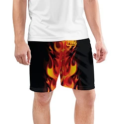 Шорты спортивные мужские PUBG: Hell Flame, цвет: 3D-принт — фото 2