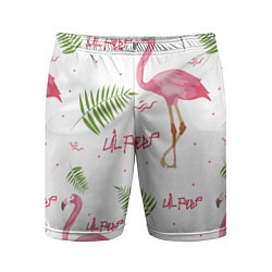 Шорты спортивные мужские Lil Peep: Pink Flamingo, цвет: 3D-принт