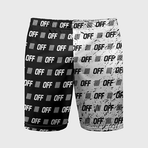 Мужские спортивные шорты Off-White: Black & White / 3D-принт – фото 1