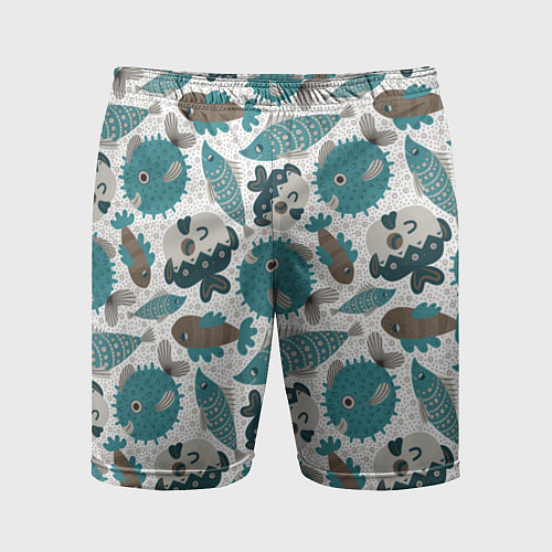 Мужские спортивные шорты Экзотическая рыба морей / 3D-принт – фото 1
