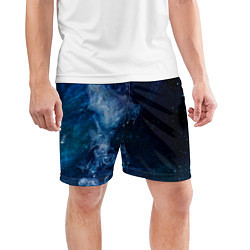 Шорты спортивные мужские Синий космос, цвет: 3D-принт — фото 2