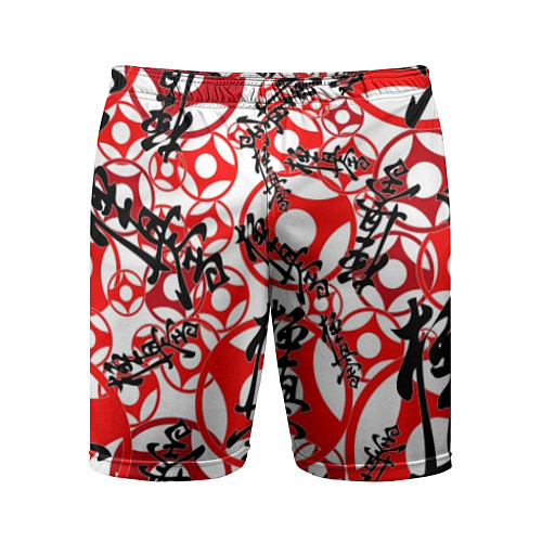 Мужские спортивные шорты Каратэ киокушинкай - эмблемы / 3D-принт – фото 1