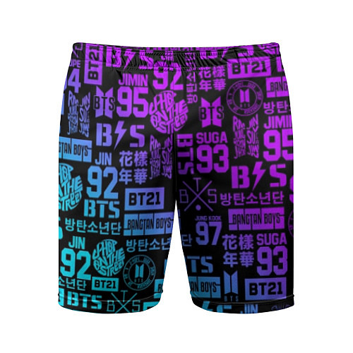 Мужские спортивные шорты BTS Logos / 3D-принт – фото 1