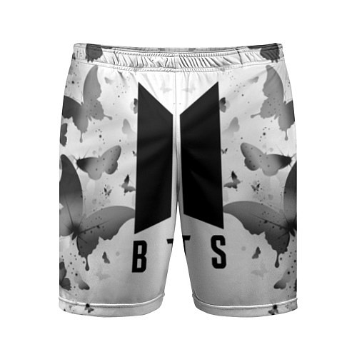 Мужские спортивные шорты BTS: Grey Butterflies / 3D-принт – фото 1