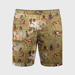 Шорты спортивные мужские Египетские фрески, цвет: 3D-принт