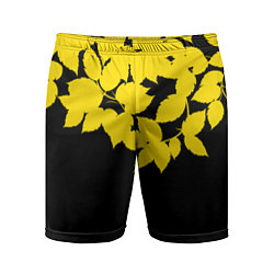 Шорты спортивные мужские Желтые Листья - Минимализм, цвет: 3D-принт