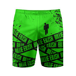 Шорты спортивные мужские BILLIE EILISH: Green & Black Tape, цвет: 3D-принт