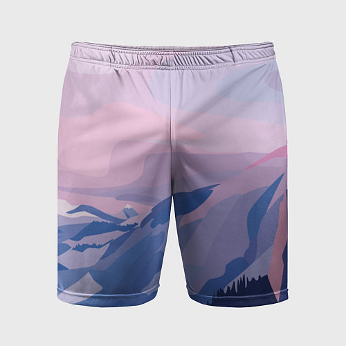 Мужские спортивные шорты Горы / 3D-принт – фото 1