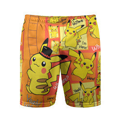 Шорты спортивные мужские Pikachu, цвет: 3D-принт