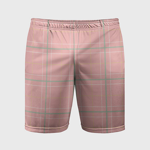 Мужские спортивные шорты Шотландка Розовая / 3D-принт – фото 1