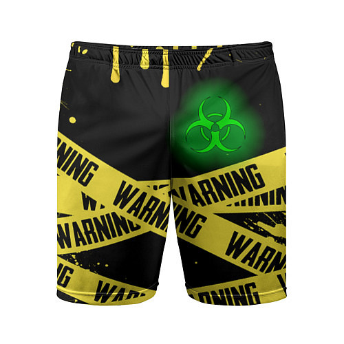 Мужские спортивные шорты Warning / 3D-принт – фото 1