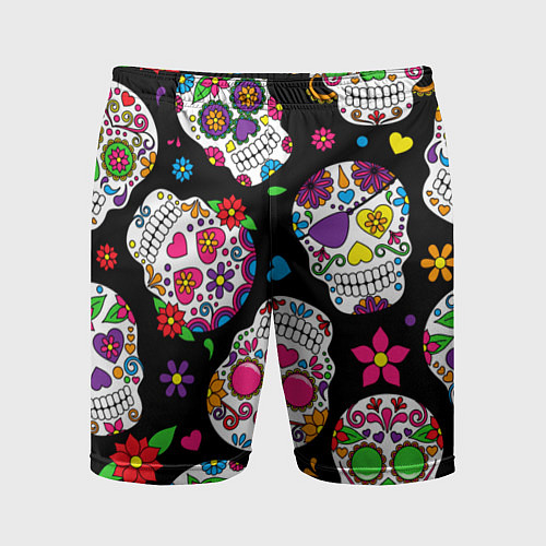 Мужские спортивные шорты Шальные черепа / 3D-принт – фото 1