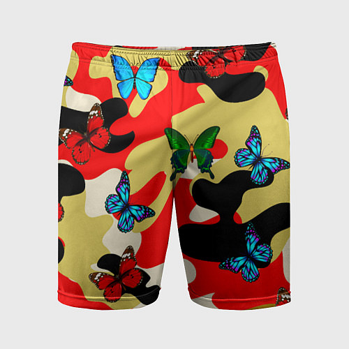 Мужские спортивные шорты Камуфляжные бабочки / 3D-принт – фото 1