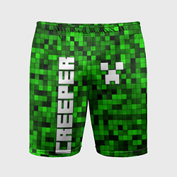 Шорты спортивные мужские MINECRAFT CREEPER, цвет: 3D-принт