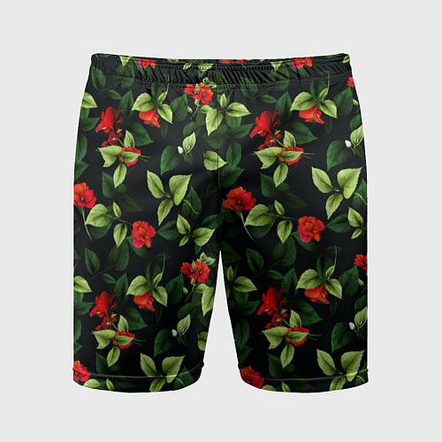 Мужские спортивные шорты Цветочный сад / 3D-принт – фото 1