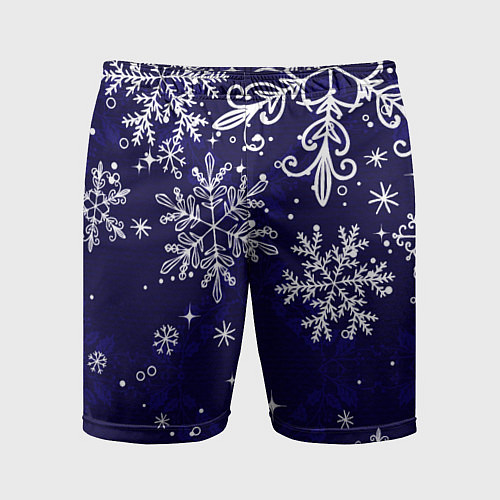 Мужские спортивные шорты Новогодние снежинки / 3D-принт – фото 1
