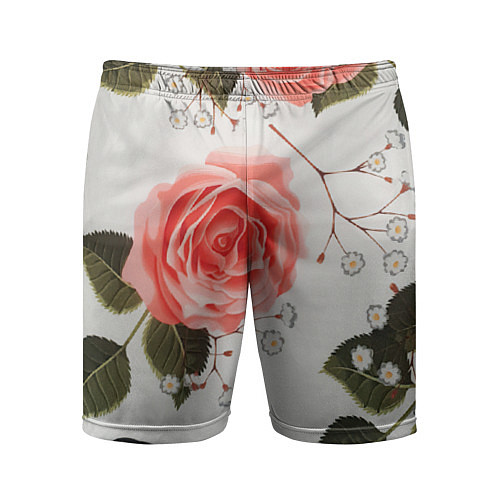 Мужские спортивные шорты Нежные розы / 3D-принт – фото 1