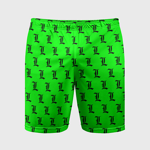 Мужские спортивные шорты Эл паттерн зеленый / 3D-принт – фото 1