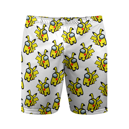 Мужские спортивные шорты Among us Pikachu / 3D-принт – фото 1