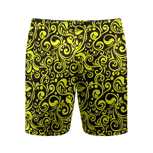 Мужские спортивные шорты Желтые узоры / 3D-принт – фото 1