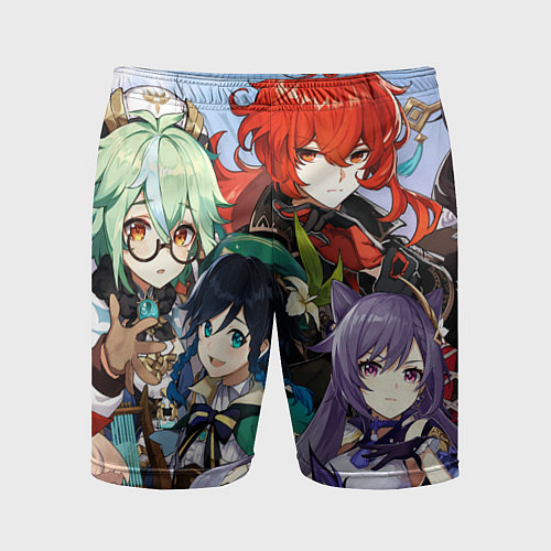Мужские спортивные шорты Персонажи Genshin Impact / 3D-принт – фото 1