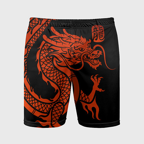 Мужские спортивные шорты RED CHINA DRAGON / 3D-принт – фото 1